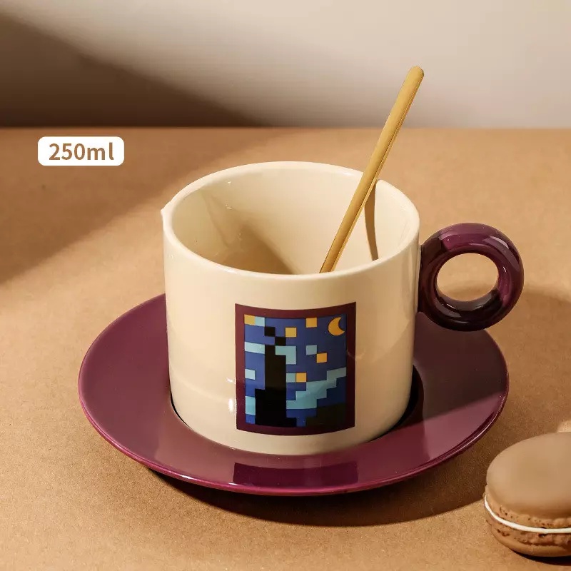 STARRY NIGHT Aesthetic Korean Teacup Set | Set Gelas Teh Korea