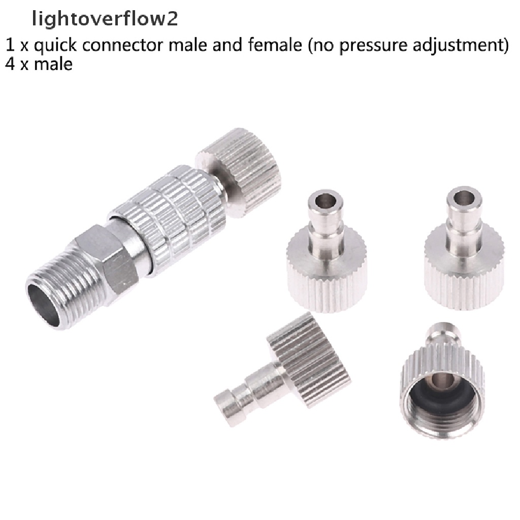 (lightoverflow2) Adaptor Airbrush Quick Disconnect Coupler Dengan 5 Male Fitg (ID)