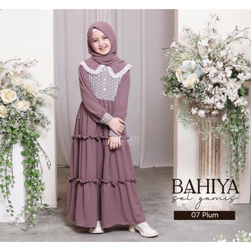 BAHIYA GAMIS ANAK MIX TILEDOT 7-8-9-10-11 TAHUN/PAKAIAN MUSLIM ANAK CERUTY PREMIUM/DRESS MUSLIM ANAK KEKINIAN/FAR MOSLEMSTORE