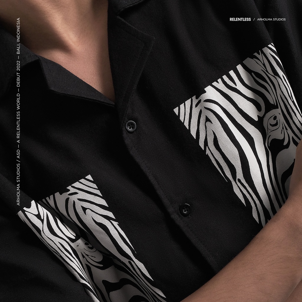 ARHOLMA STUDIOS - OVERSIZED SHIRT 'ZEBRA' BLACK