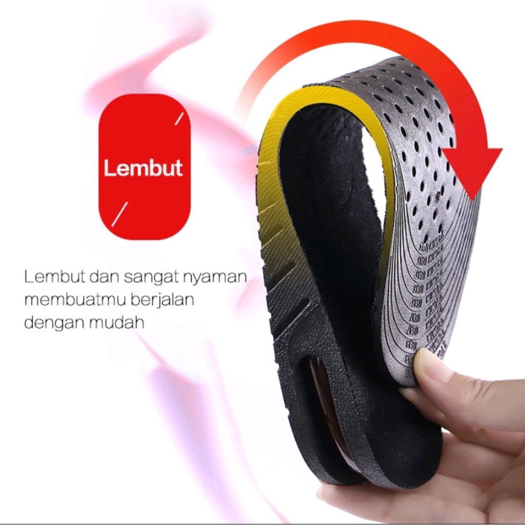 Sol Sepatu Penambah Tinggi Badan dengan Sistem Aliran Udara Air Cushion Insole Adjustable Height