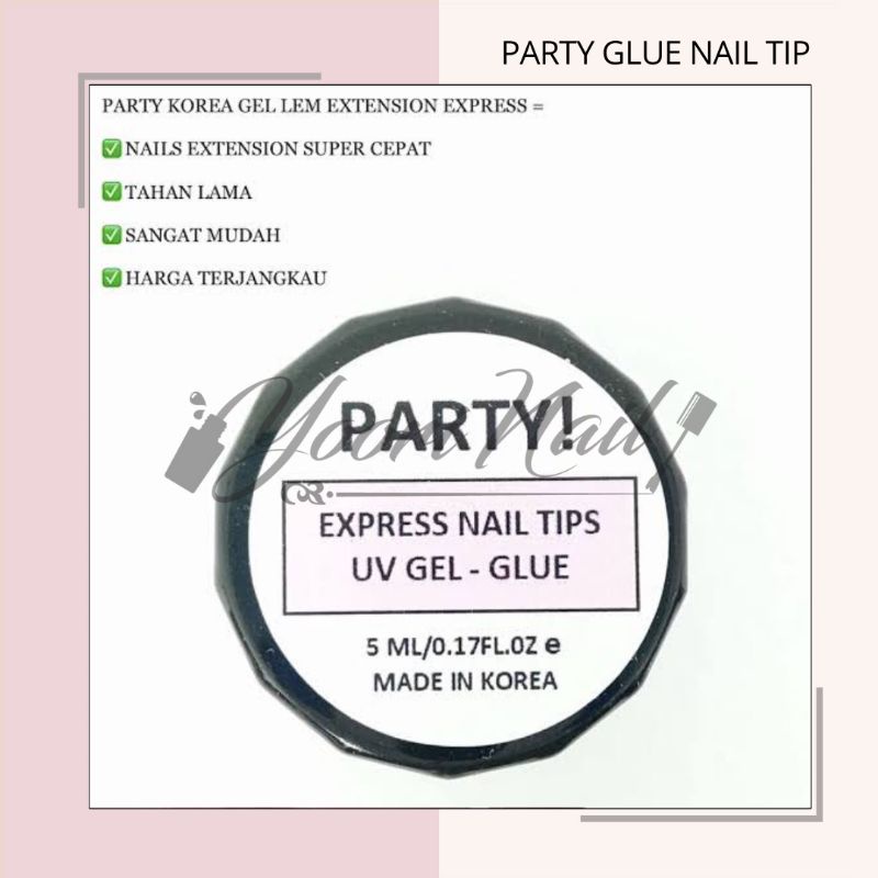 PARTY Glue nail tips extension gel party halal 5ml extension nail glue gel