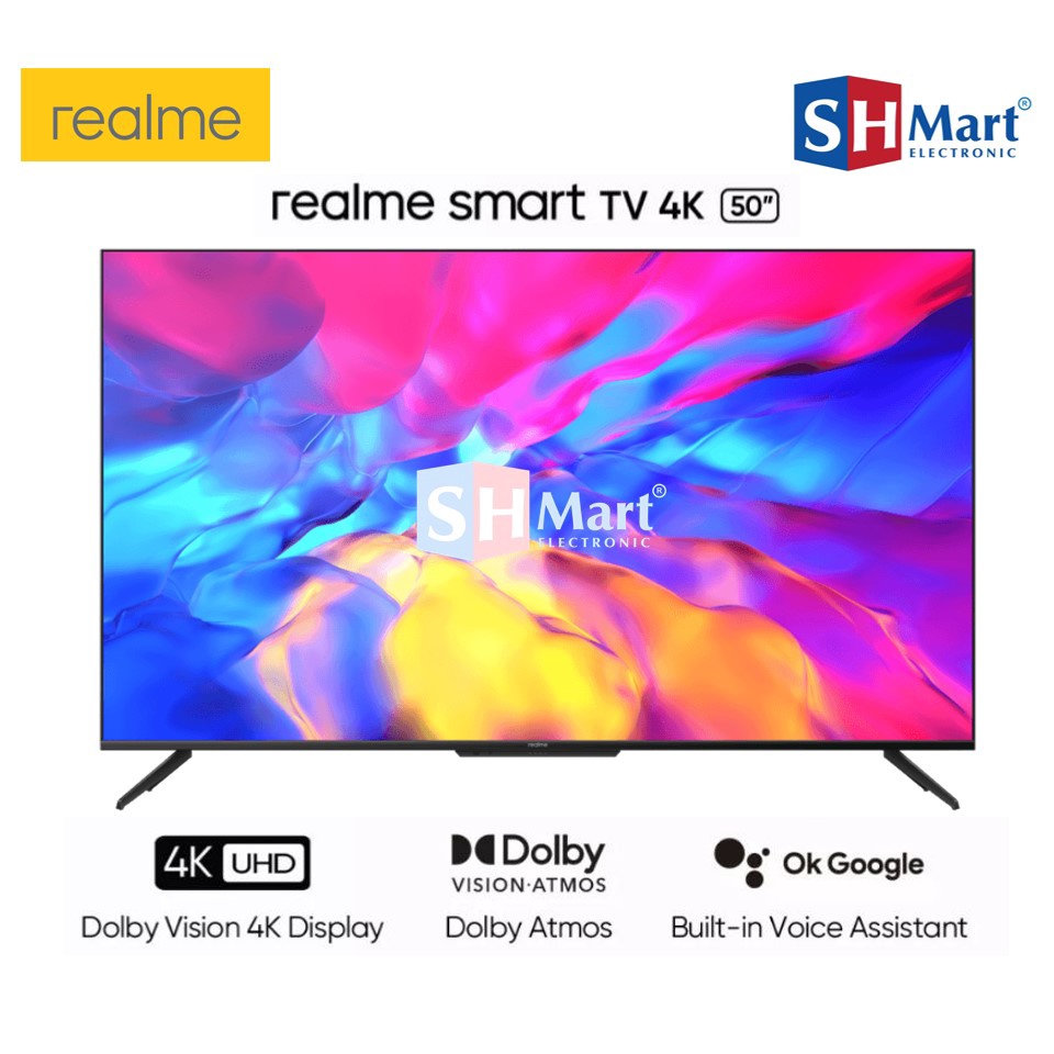 REALME SMART LED TV 50 INCH DOLBY VISION 4K BEZELLESS RVM2005 ANDROID DIGITAL GARANSI RESMI