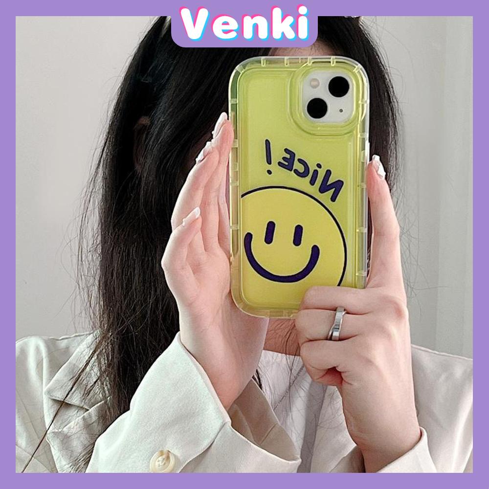 Case For iPhone 14 Pro Max TPU Soft Jelly Airbag Case Clear Yellow Smiley Case Camera Protection Shockproof For iPhone 14 13 12 11 Plus Pro Max 7 Plus X XR