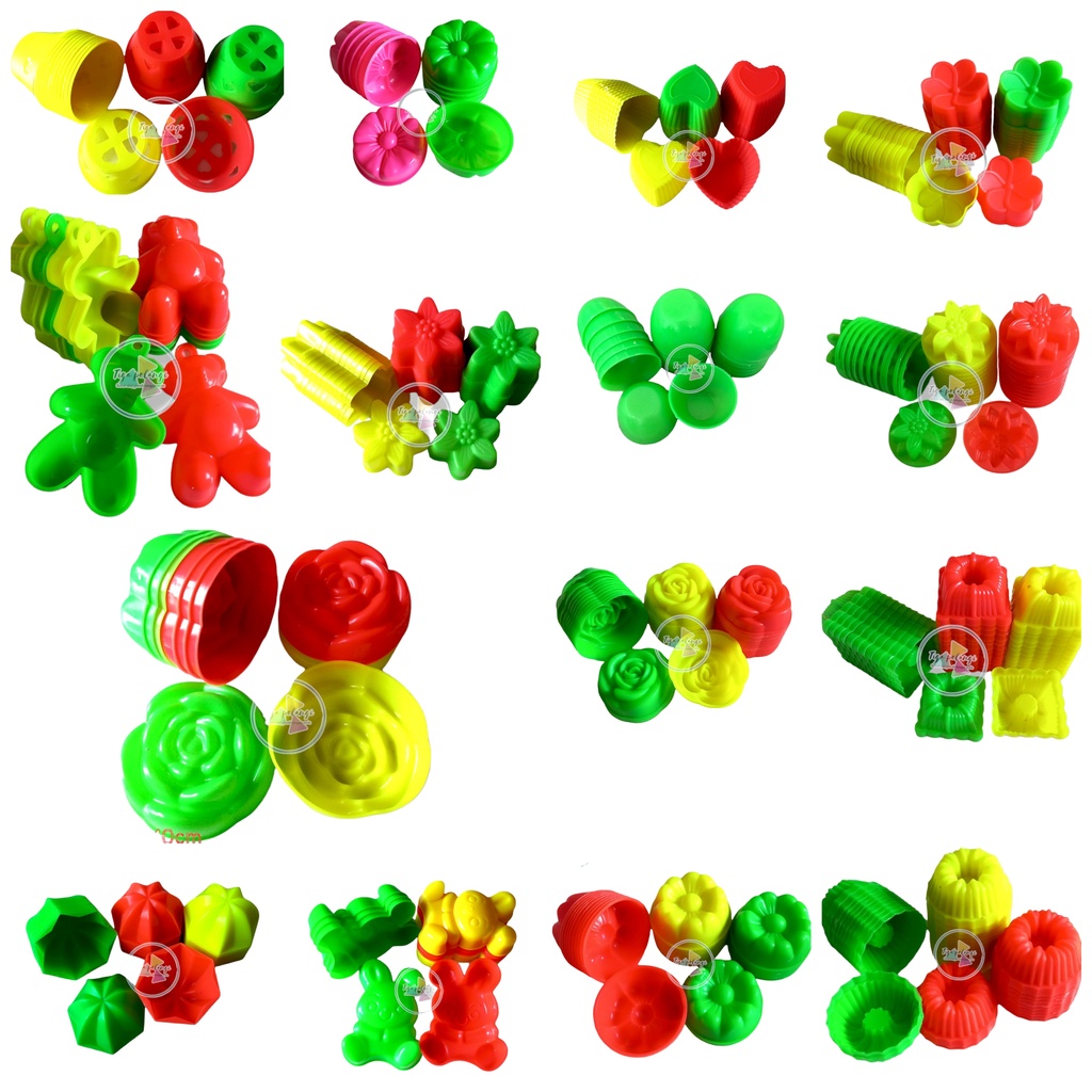 Cetakan agar jelly putu ayu puding kue talam mawar melati bolu kukus Jasmin twister tulips  12 pcs, Cetakan Nasi bento