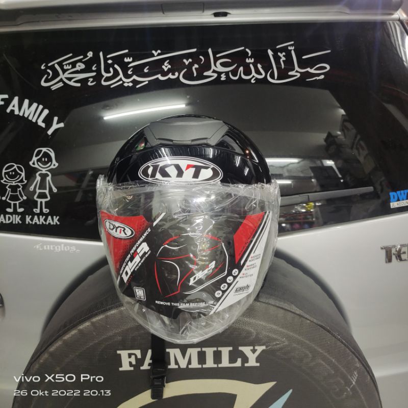 HELM KYT KYOTO DYR HITAM GLOSI