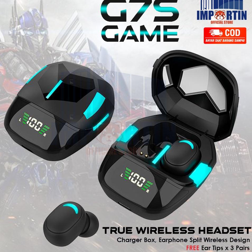 Stok Terbaru HEADSET GAMING TWS BLUETOOTH BT5.1 WATERPROOF LOW LATENCY LED G7S/ TWS EARPHONE BLUETOO