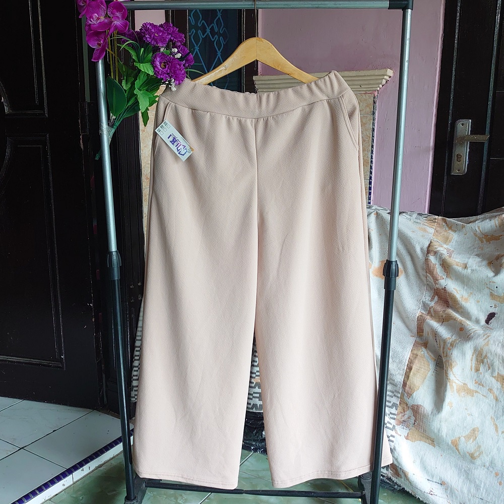 KULOT ALL SIZE JUMBO / Panjang &amp; Pendek Real Pict✅ CREPE PREMIUM ~ MELAR &amp; TEBAL NYAMAN | BB 50 s.d. 99kg / 4XL-5XL BIG SIZE celana panjang wanita/longgar XXXL/ibu hamil/kasual harian/loose pants/ootd other