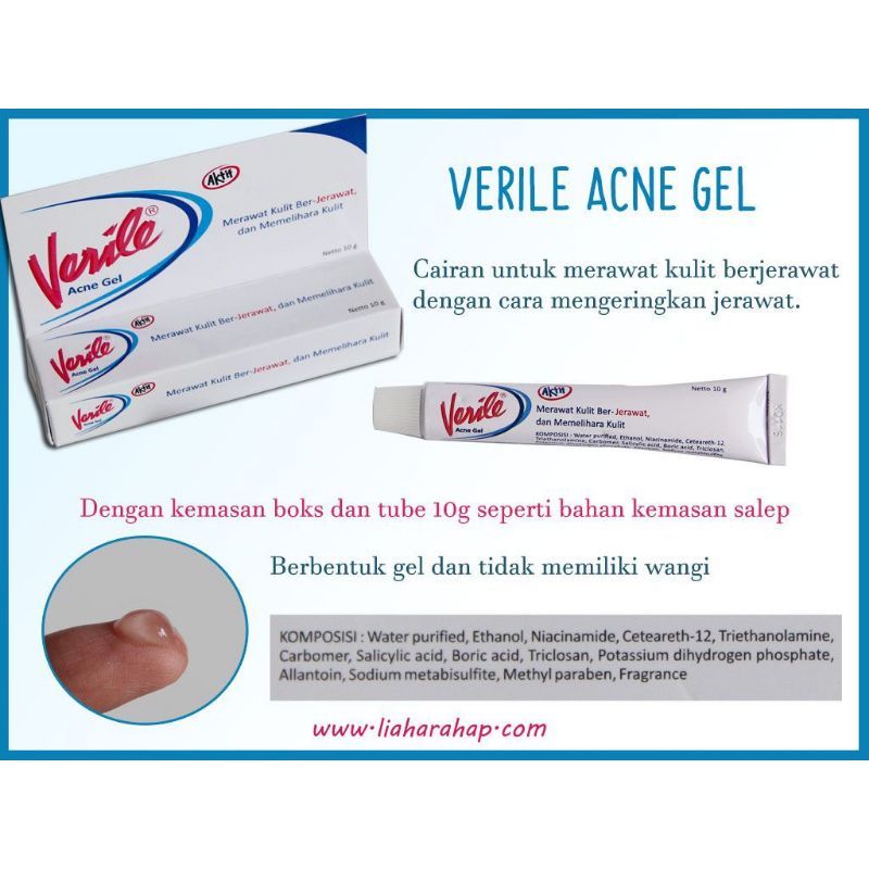 Verile Acne Gel 10gr- Acne Gel Wajah Jerawat