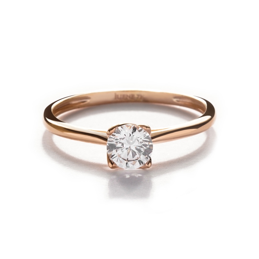 Cincin Emas 7K - Grace Solitaire Gold Ring - Florence - Juene Jewelry