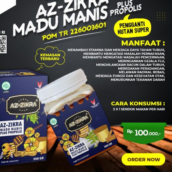 

limited Edition✔️Azzikra Madu manis plus propolis BPOM / Pengganti Madu Hutan Super Azzikra 500gr Asli|SQ3