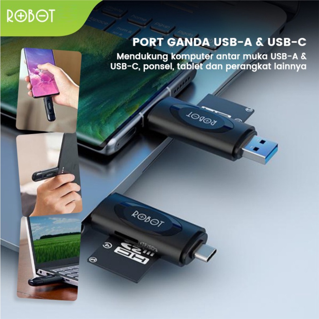 CARD READER ROBOT CR302 2 IN 1 3.0 TYPE C OTG MICRO SD TF