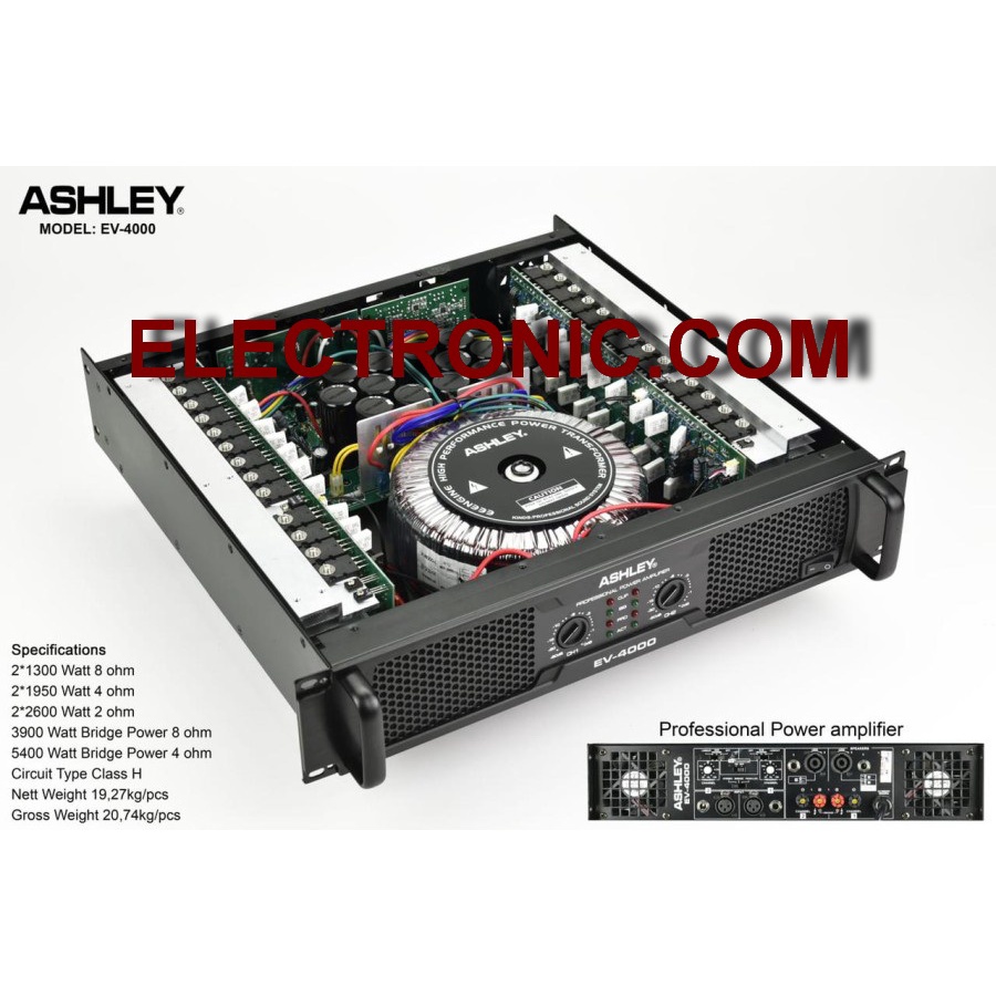 power amplifier ashley ev4000 ev 4000 original