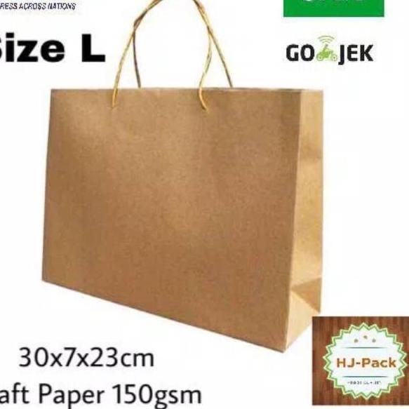 

Terlaris paperbag paper bag tas kertas goodiebag Besar Jumbo L 30x7x23 ✔
