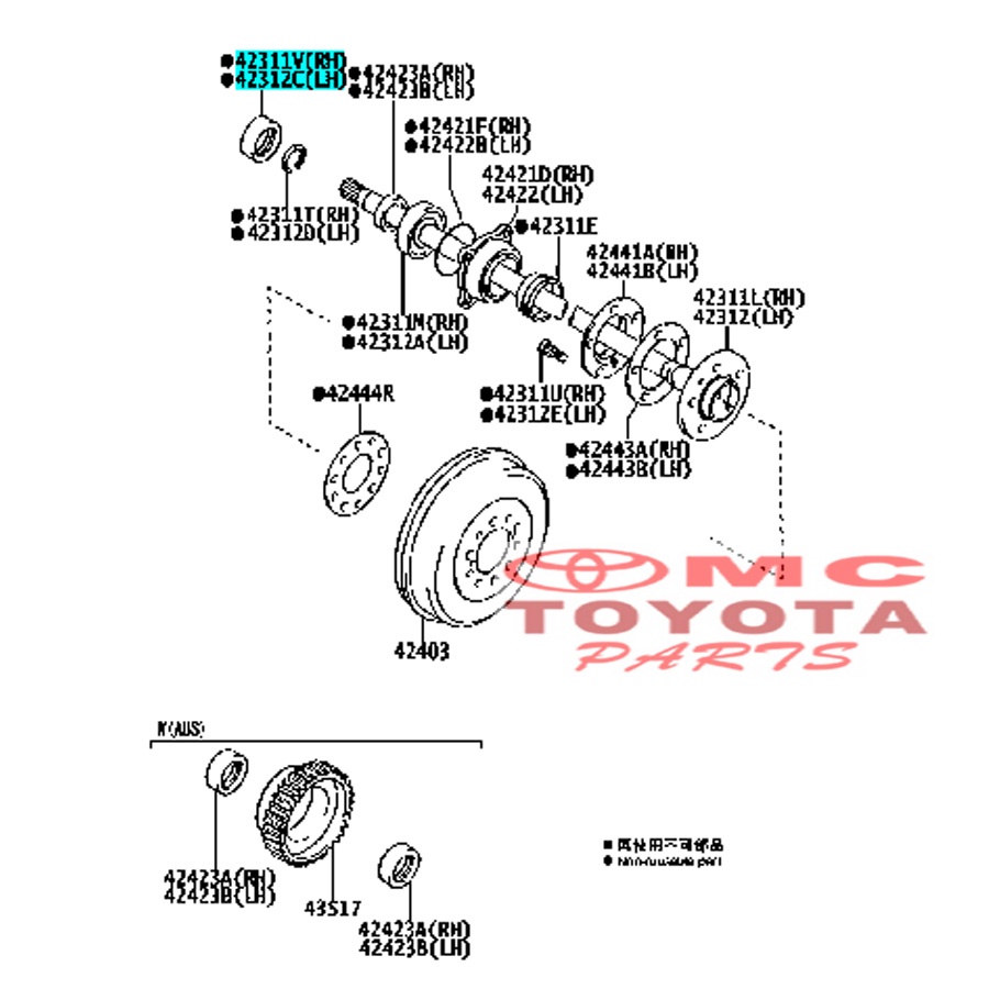 Seal Sil Roda Belakang Hilux Fortuner 90310-T0008