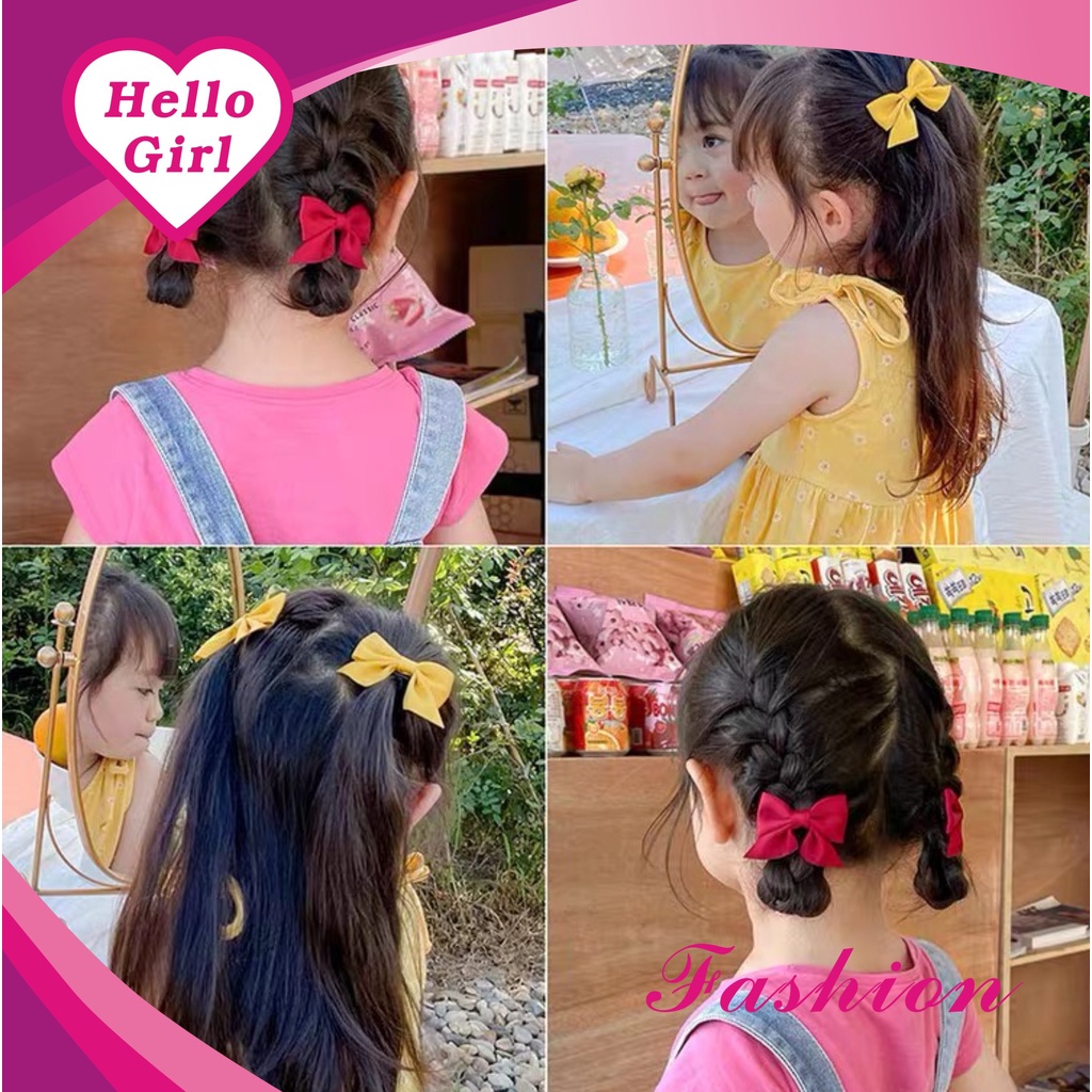 （Hello Girl)F38 2 Pcs Set Jepit Rambut Pita Kecil Klip Jepitan Anak Gaya Korea Fashion Hair Clip