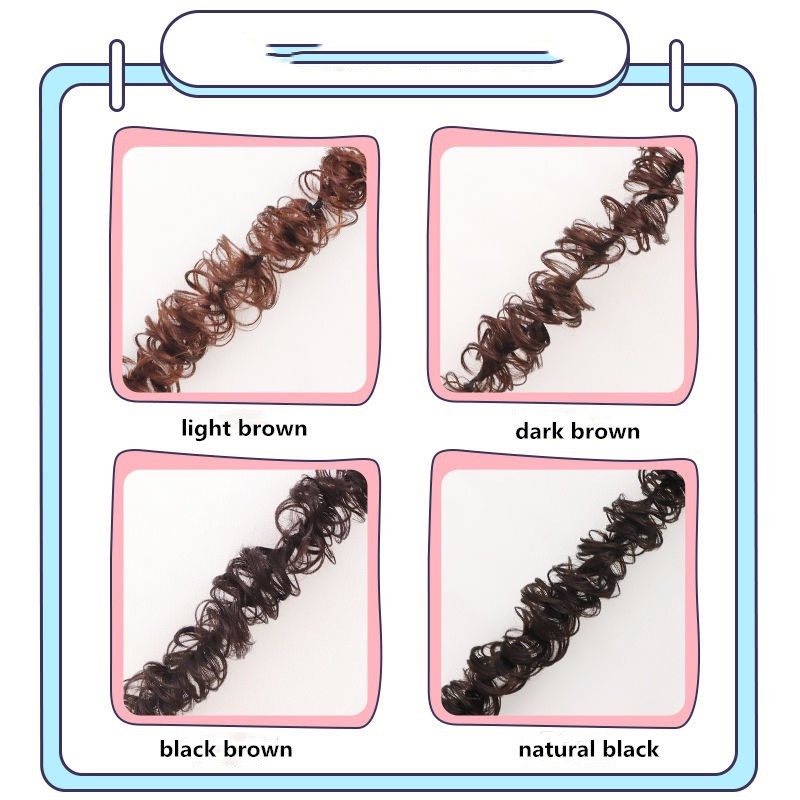 1pc Wig Rambut Bun Keriting Fluffy Elastis Untuk Aksesoris Wanita