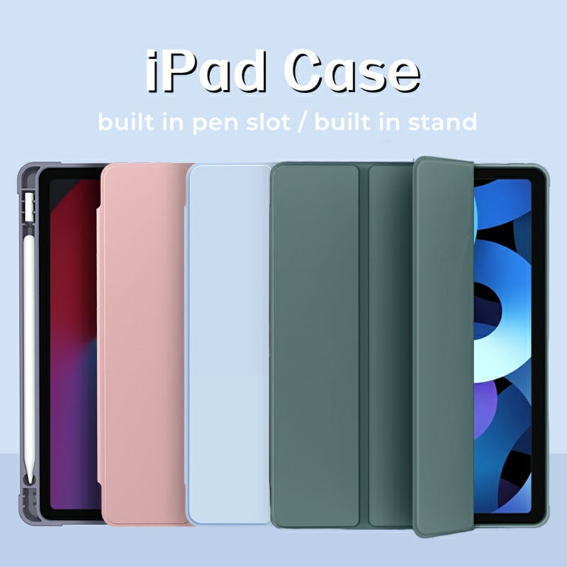 CASE IPAD PRO 2021 11 INCH M1 Pro 2020 Softcase Silicone Casing Pelindung Ipad Pro 12.9&quot; M1 Smart Autolock Full Cover Flexible Dengan Slot Pencil Holder