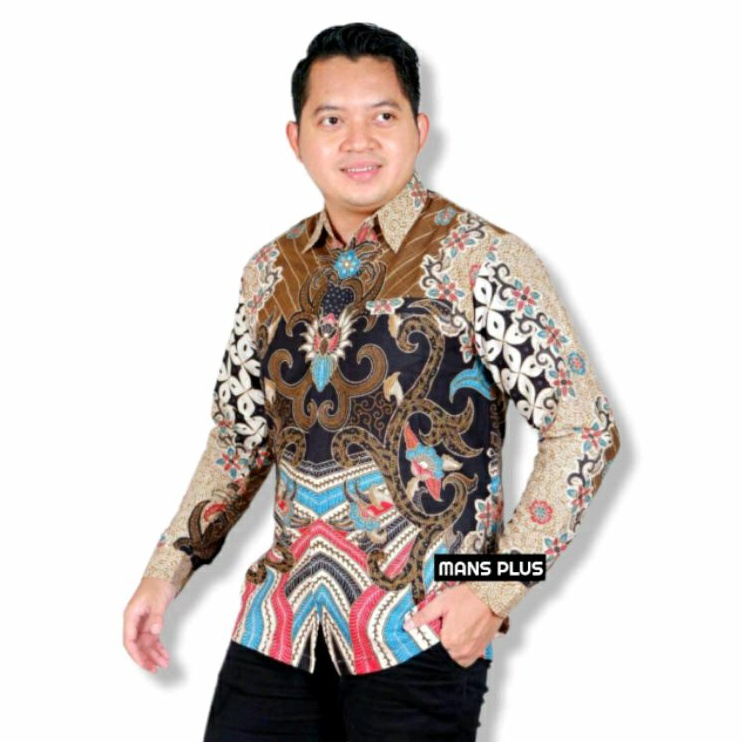[FULL FURING] Kemeja Batik Pria Full Furing Jumbo Lengan Panjang Premium 4L-5L Hem Big Size Batik Modern GVN-Cr