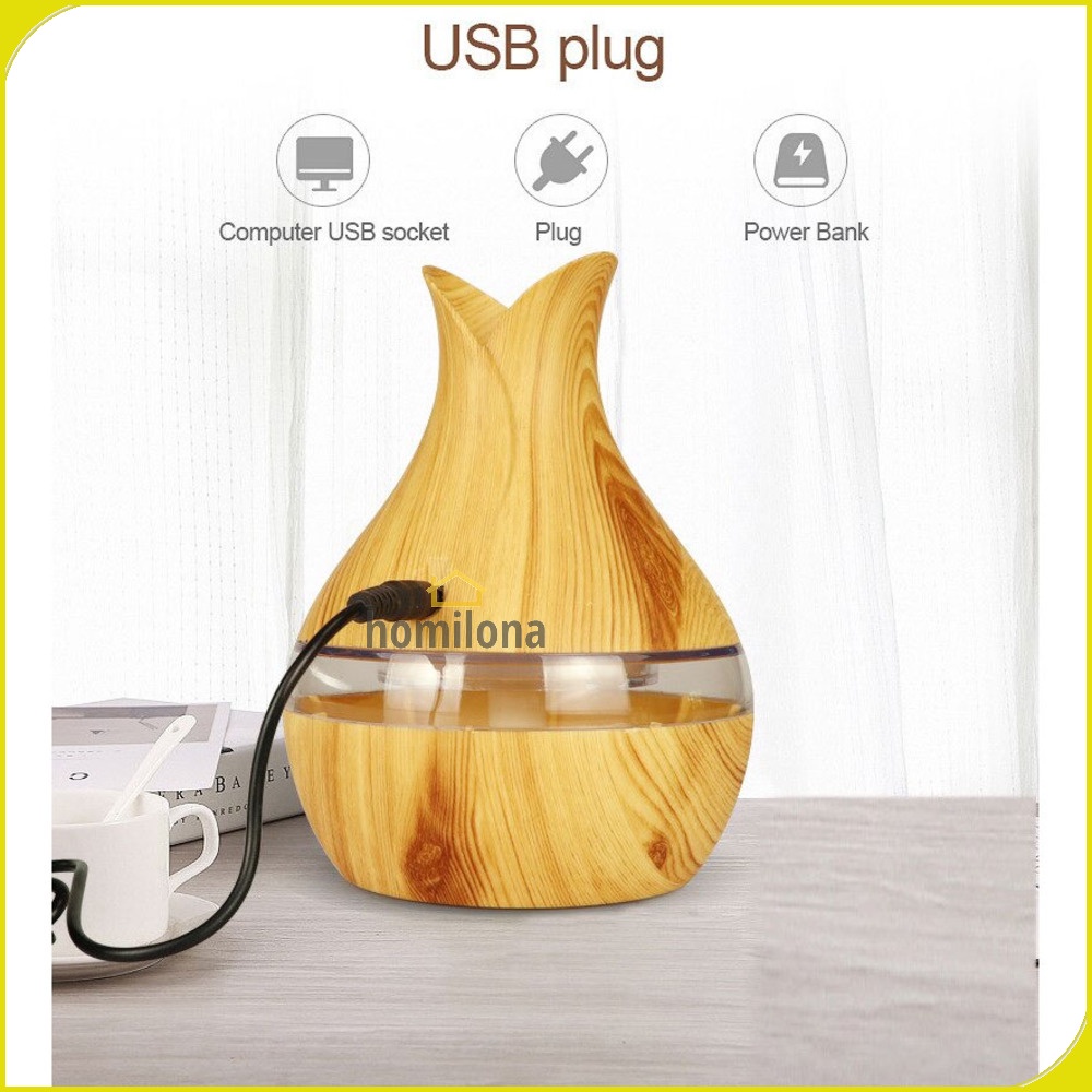Air Humidifier Aromatherapy Oil Diffuser Wood Design 300ml JUTAOHUI  YX-188 Wooden Dark Brown