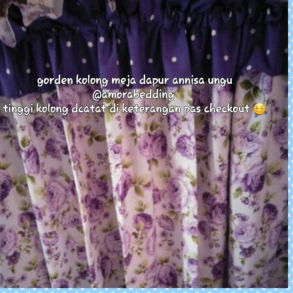 Siap Kirim GORDEN KOLONG MEJA DAPUR ANNISA UNGU SHABBY CHIC