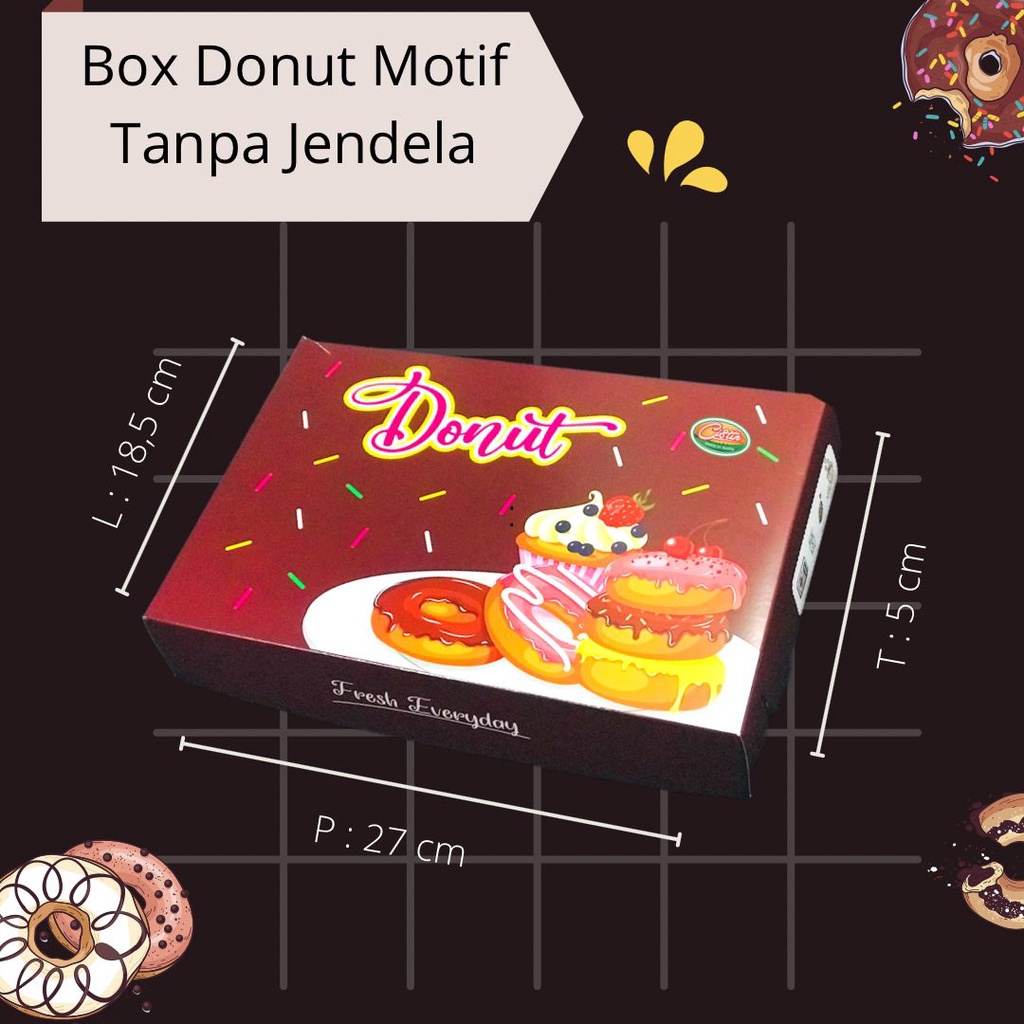 

BOX DONUT COKLAT TANPA JENDELA 27X18X5CM 1 LUSIN