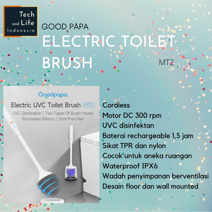 Good Papa Cordless Electric Toilet Brush Sikat Pembersih UVC MT2