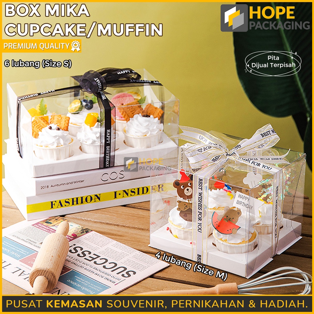 Box Mika Cup Cake / Muffin 2 Lubang / 4 Lubang / 6 Lubang