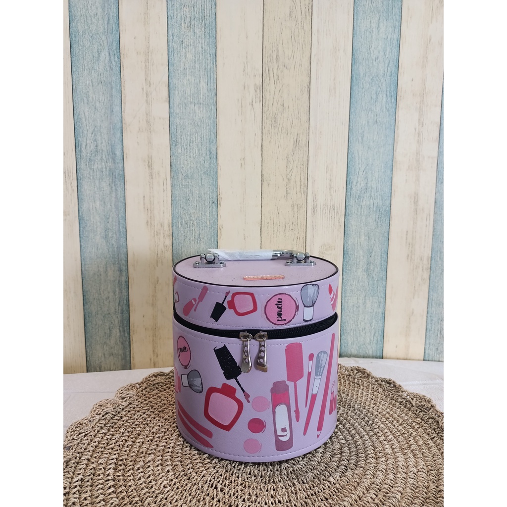 Bulat lilac motif/ pouch makeup/ tas kosmetik