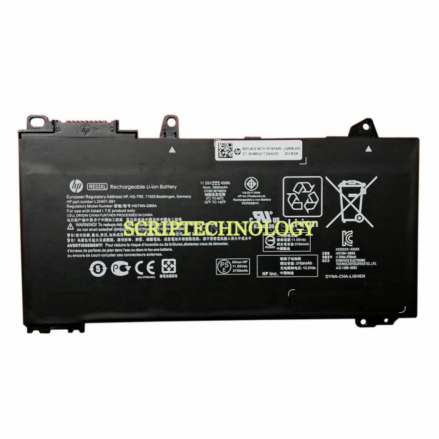 Baterai Hp Probook 445 450 455 440 430 G6 Series RE03XL Original