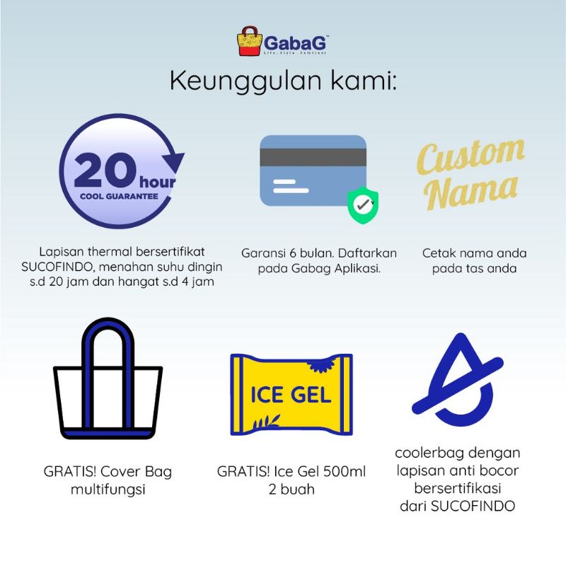 MYG - 1 kg - GAIA - CINNAMON Cooler Bag Gabag - Free 2 Ice gel - Tas Asi - Thermal Bag