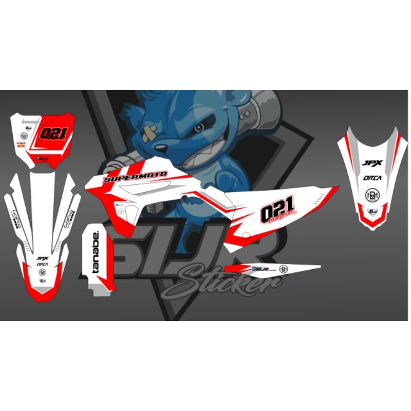 Decal crf 450 bisa request gambar nomor dll stiker crf 450