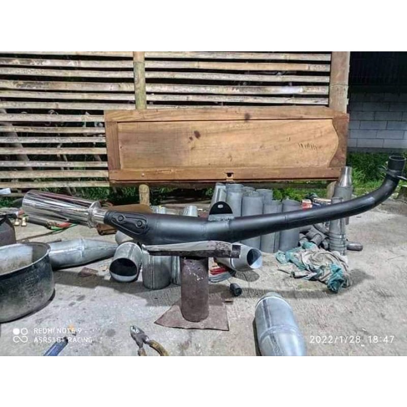 Knalpot Original MVP RACING MUFFLER T-1 Pnp Yamaha Fiz-r black doft