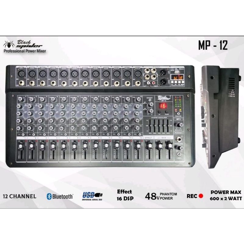 Mixer black spider MP 12 Mp12 Mixer Power