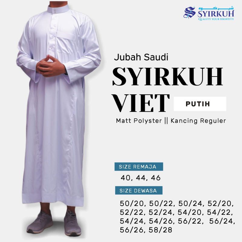 Jubah Syirkuh Viet Remaja Non Manset