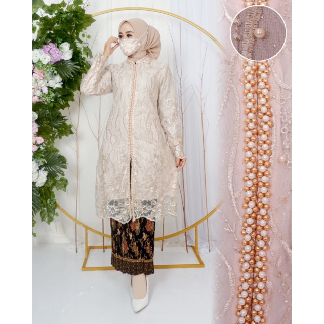 Stelan Kebaya Asyanti Mix Payet Mutiara| Kebaya| Set Kebaya Tunik Tulle| Kebaya Brukat| Set Kebaya Wisuda| Stelan Kebaya Lamaran| Set Kebaya Wanita Terbaru| Kebaya Tulle Payet Mutiara| Kebaya Pesta| Kebaya Kondangan