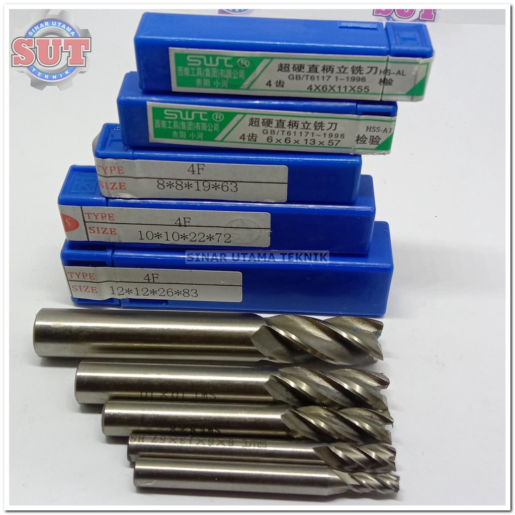 Set 5PCS Mata bor Endmill 4 Flute HSS diameter 4.6.8.10.12mm endmill Cutter Milling set 5Pcs