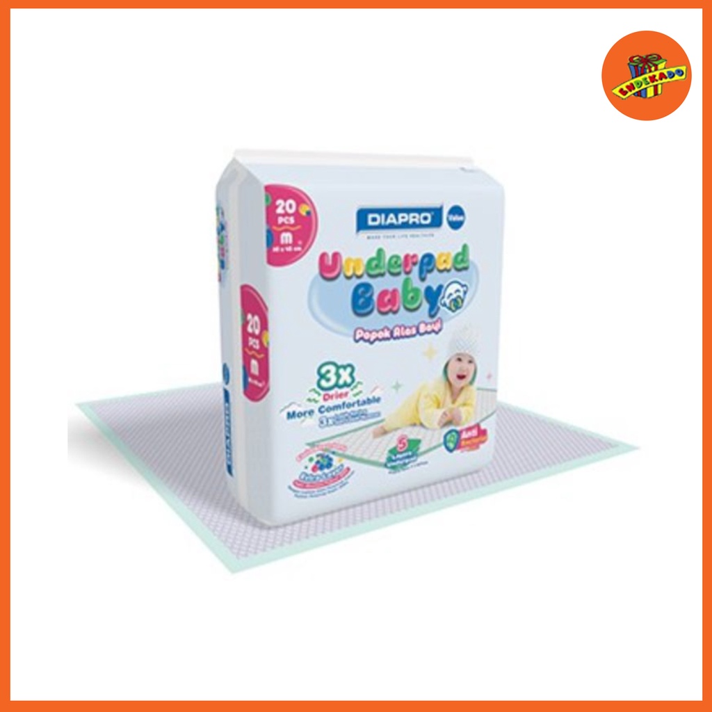 MAKASSAR! DIAPRO Underpad Baby Bayi 20 pcs - Perlak Bayi - Alas Bayi