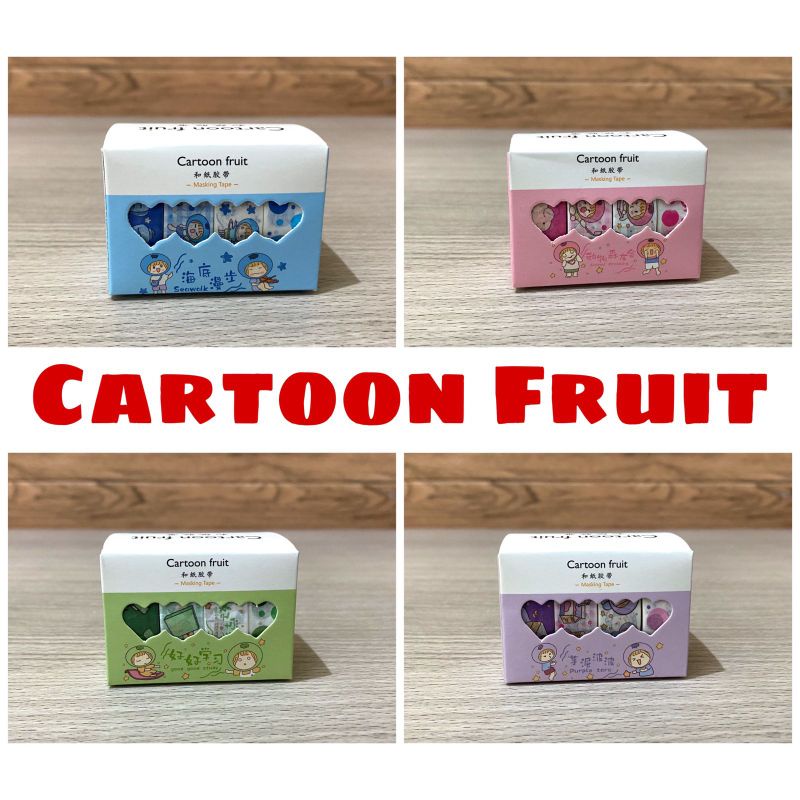 

Isolasi Lem Kertas / Masking Tape / Washi Tape Karakter Cartoon Fruit