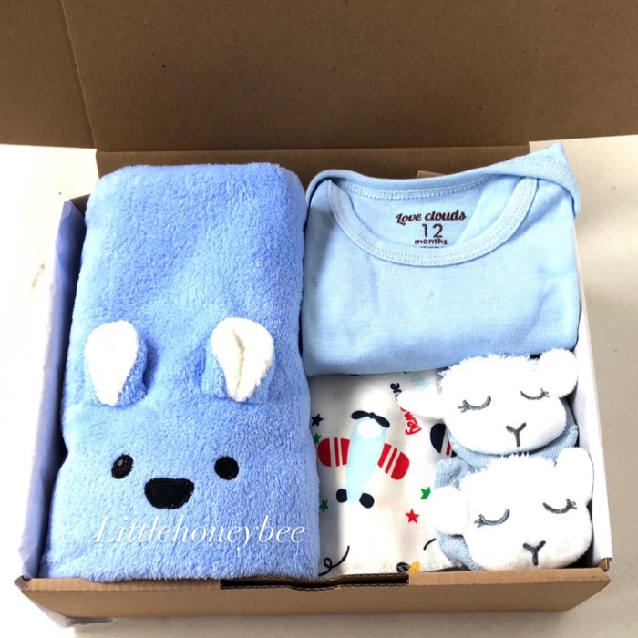 

[COD] Hampers bayi newborn cewek cowok girl boy little palmerhaus gift baby - Blue