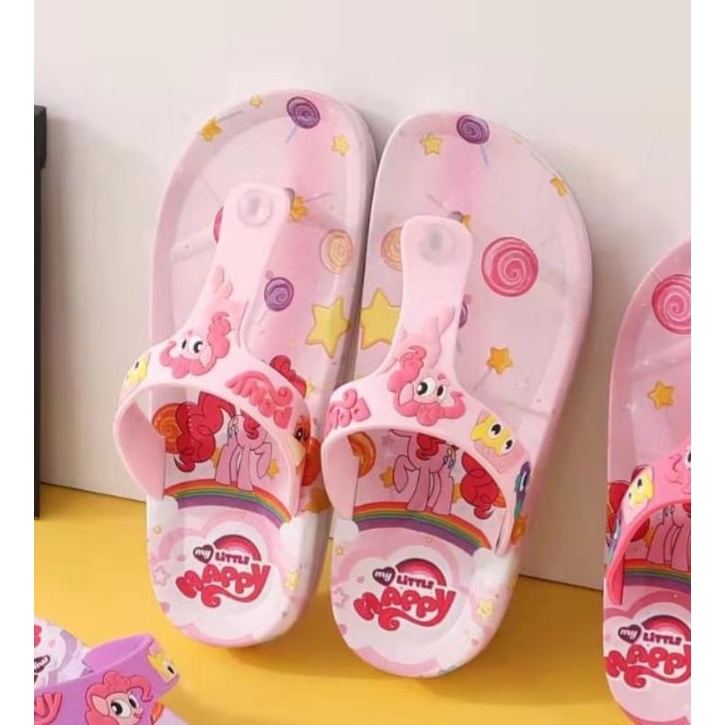 Sandal jepit anak Perempuan impor motif kuda ponny sandal jepit anak cewek motif unicorn sandal jepit anak litle pony nyaman kekinian