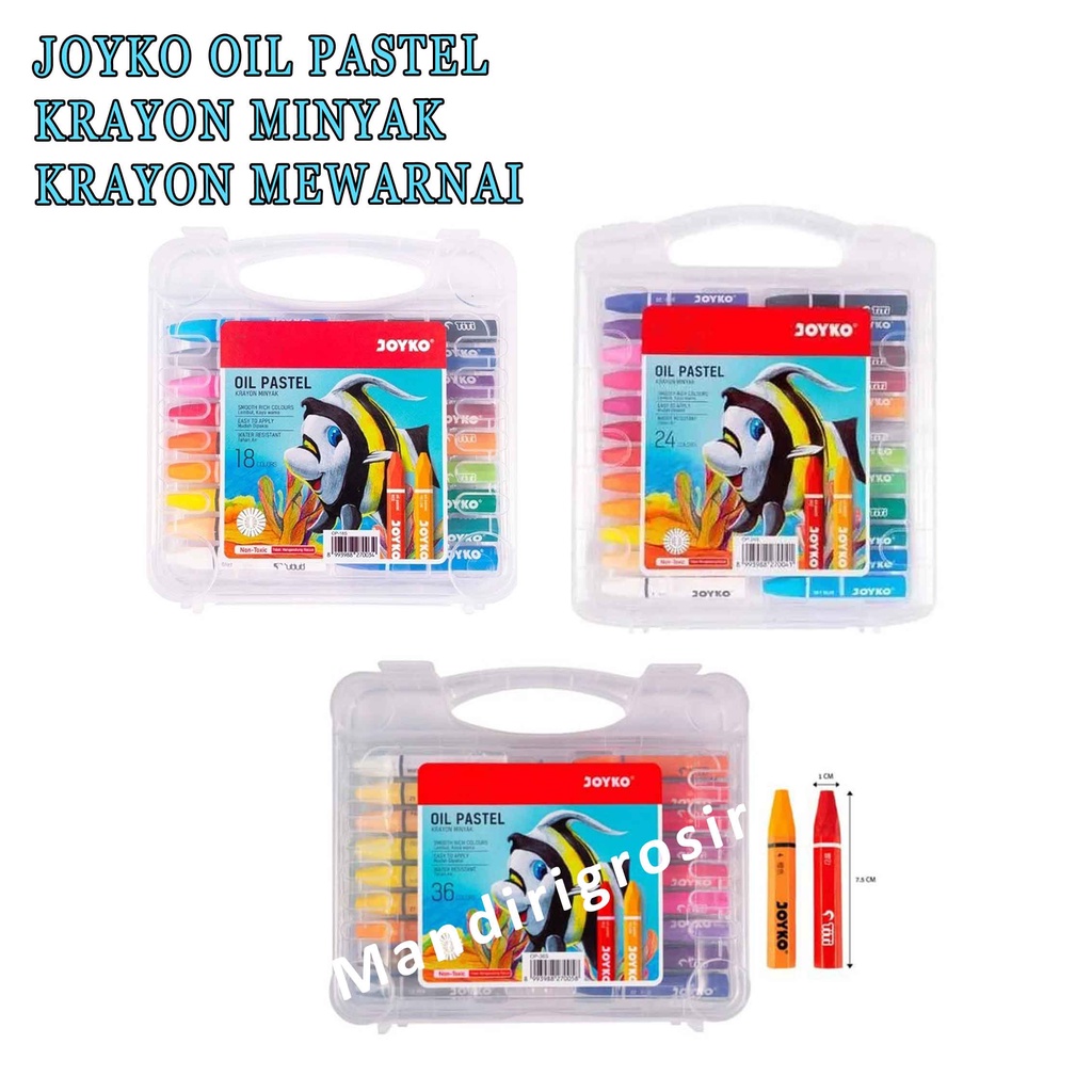 Krayon Minyak * Joyko Oil Pastel * Krayon Pastel Mewarnai * Mudah Dipakai &amp; Tahan Air