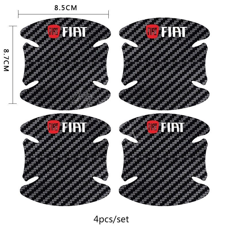 8pcs Stiker Gagang Pintu Mobil Anti Gores Bahan Carbon Fiber Untuk Uno Toro 500 Bravo Punto Palio Argo Stilo Strada Mobi