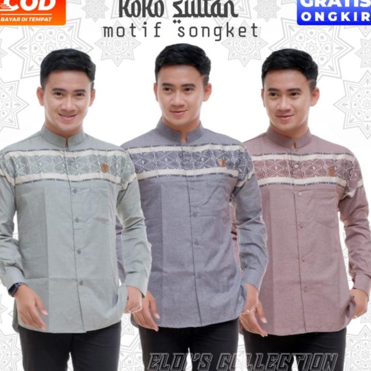 kemeja Koko / Koko pria sultan motif songket {LT.18Oc22υ}