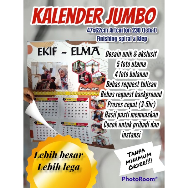 

ELDESIGN! KALENDER JUMBO 62x47cm EKSKLUSIF KUALITAS ISTIMEWA