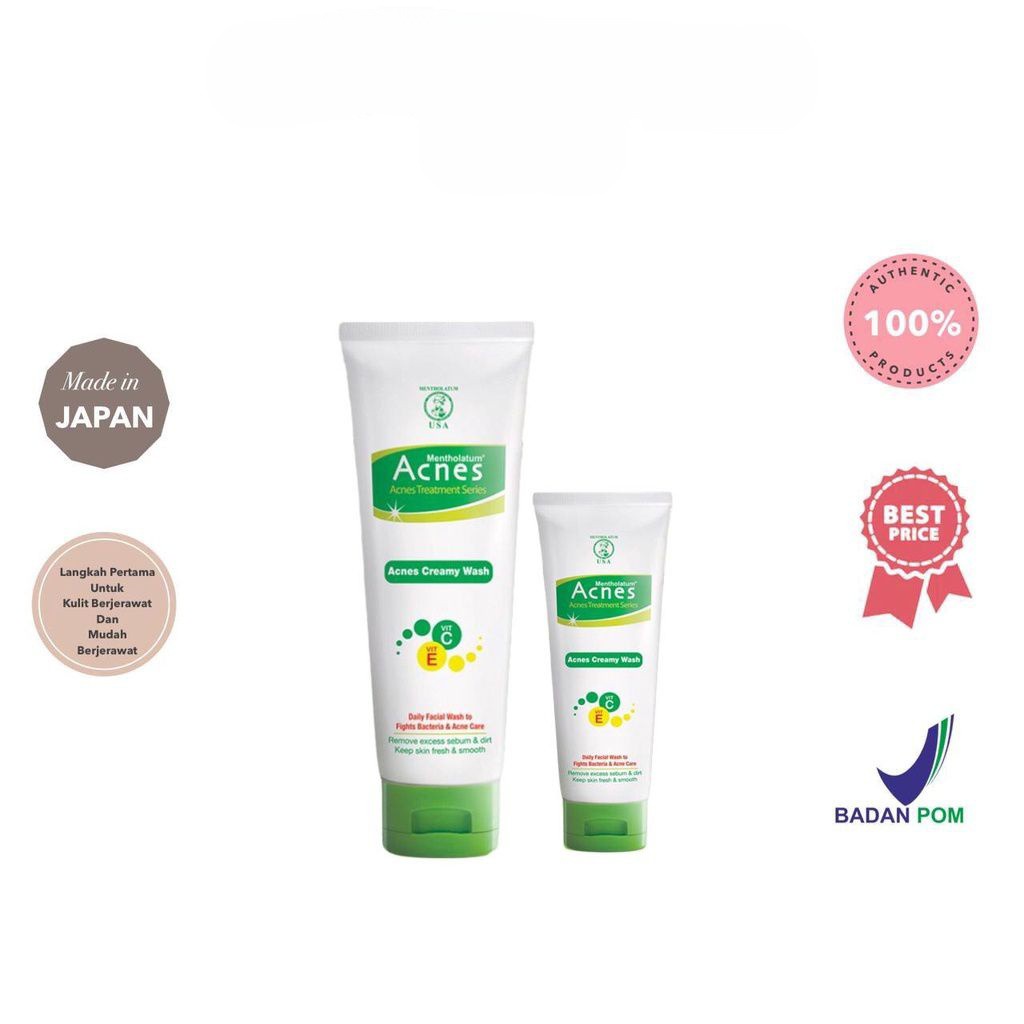 Acnes Creamy Wash - Facial Wash 100ml &amp; 50ml