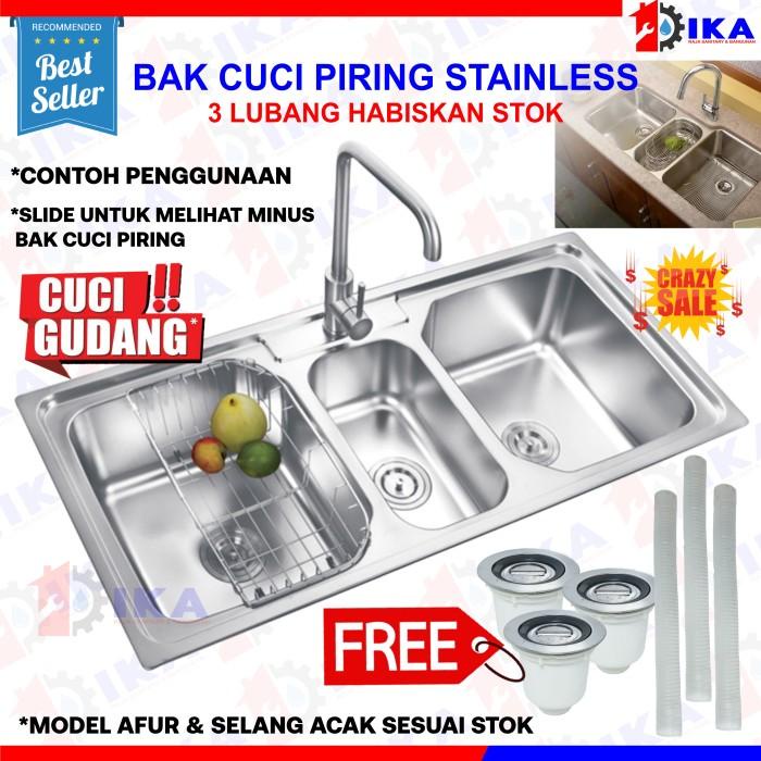 Bak Cuci Piring 2 Lubang & 3 Lubang / Promo Bak Cuci Piring / Sink Cuci Piring / Free Afur + Selang