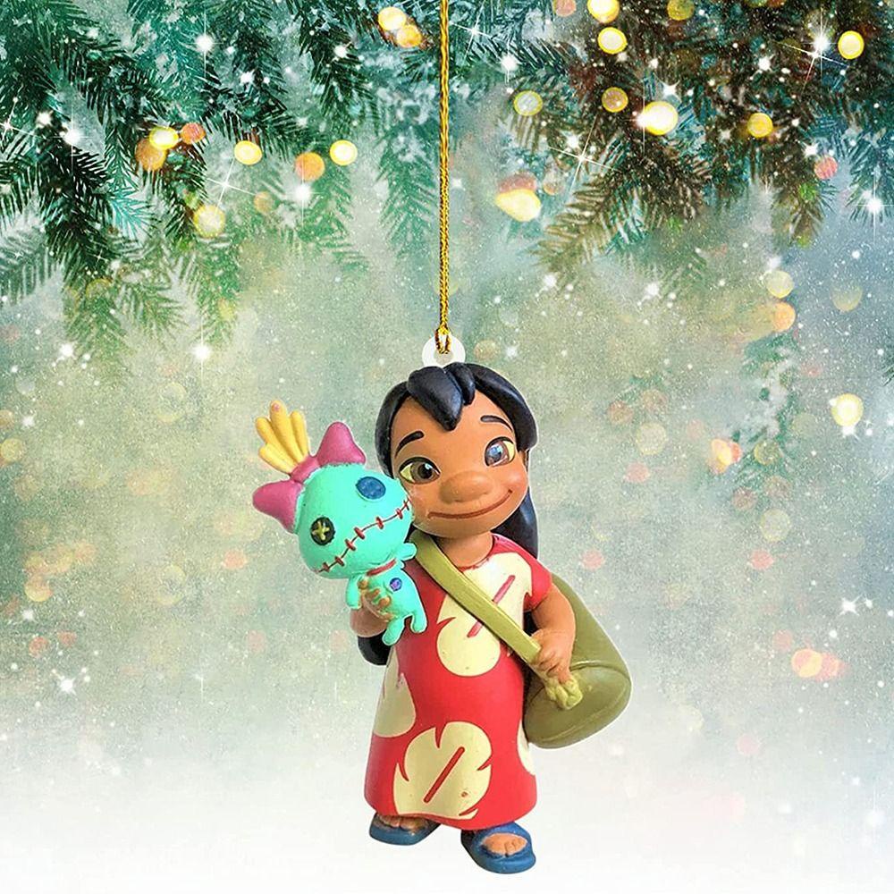 [Elegan] Natal Liontin Stitch Kartun Anime Gambar Dekorasi Rumah Gantungan Kunci Pemegang Hiasan Mobil Kerajinan Anak Perempuan Gantung Pendant