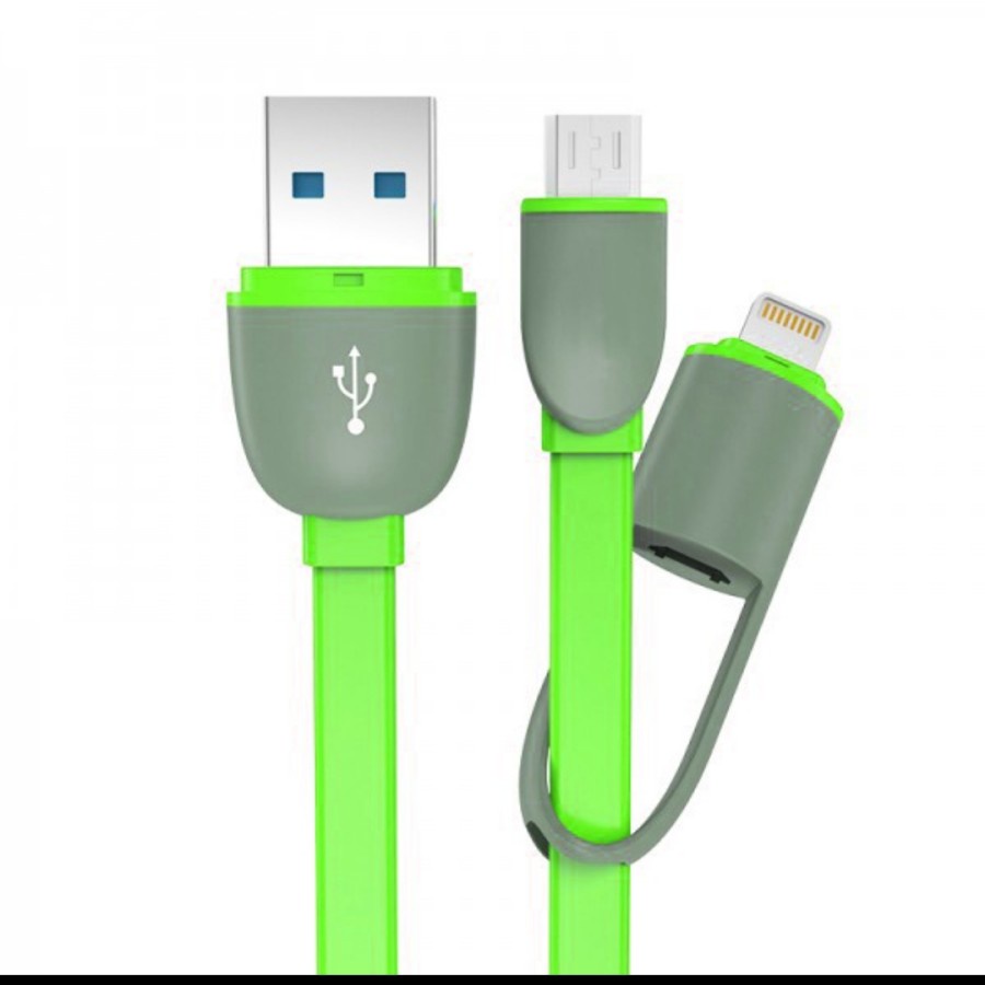 KABEL DATA SAFE &amp; SPEED 2IN1 MICRO &amp; LIGHTNING 2 IN 1 CABLE CHARGER
