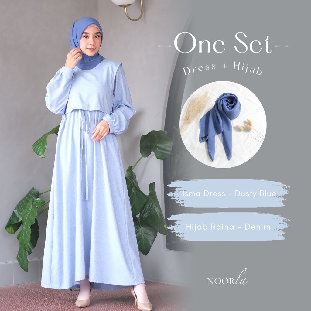 NOORLA - ISMA GAMIS SET HIJAB / MAXI DRESS ONE SET